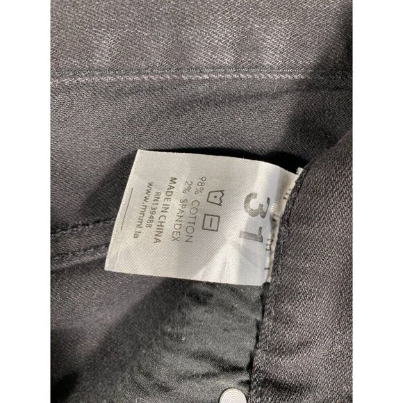 mnml Black Skinny Jeans with White Side Stripe & Ankle Zippers | Button-Fly | 31 - Picture 13 of 16